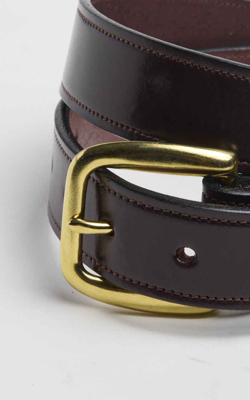 Tory Leather Bridle Leather Stitched Belt Havana