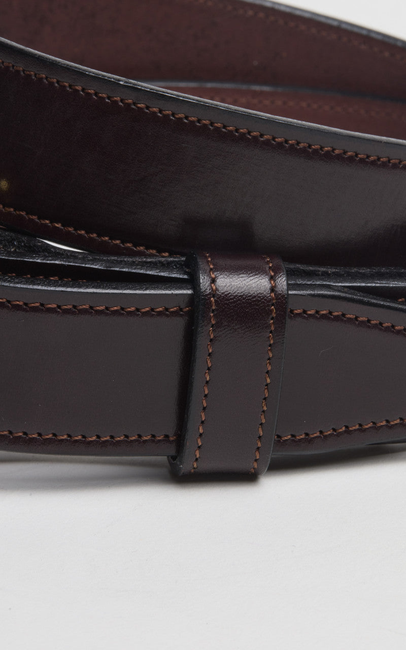 Tory Leather Bridle Leather Stitched Belt Havana
