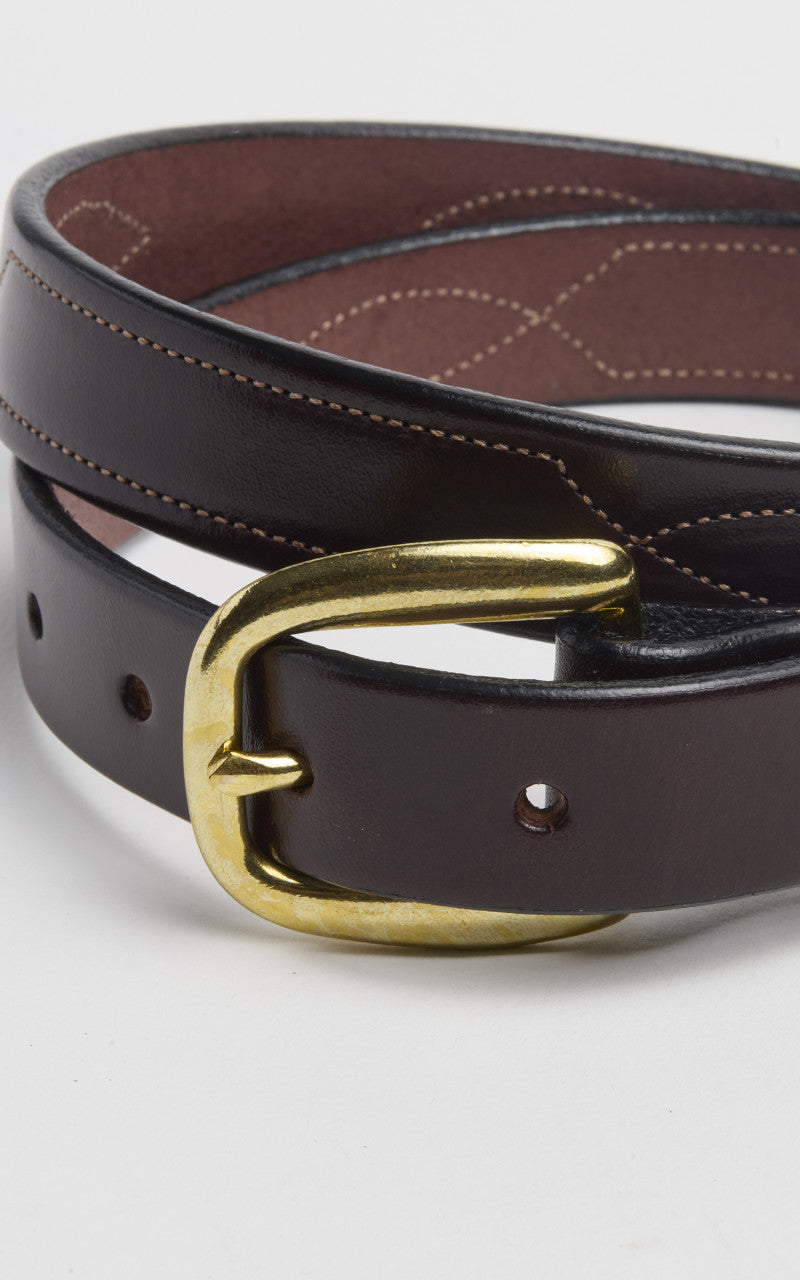 Tory Leather Bridle Leather Repeated Stitch Belt Havana