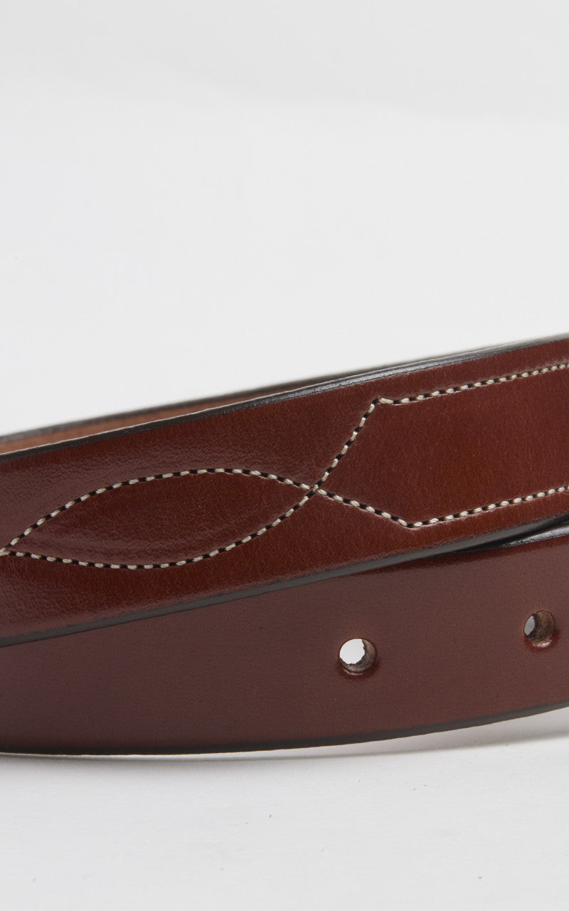 Tory Leather Bridle Leather Repeated Stitch Belt Oakboard