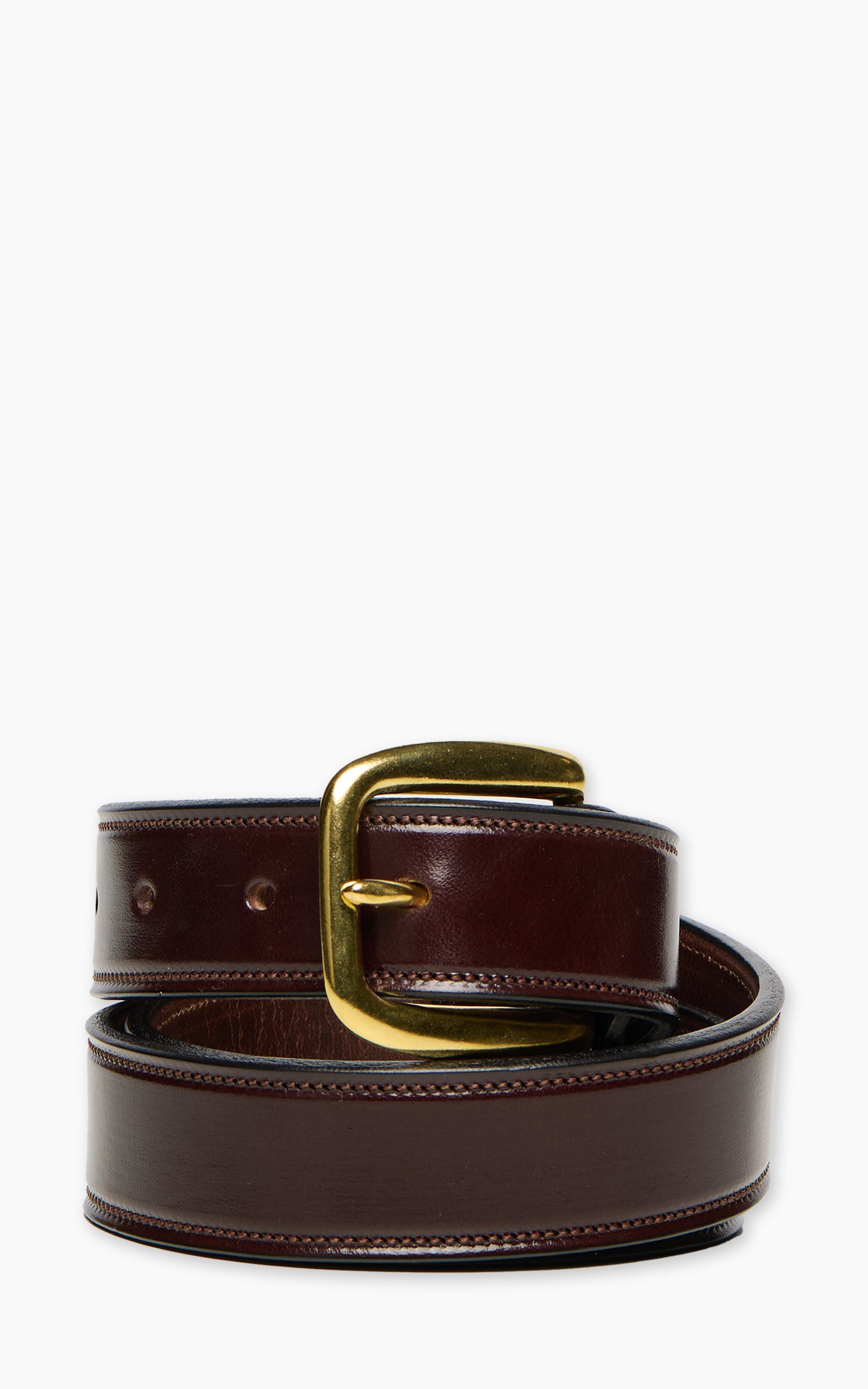 Tory Leather 1-1/4" Bridle Leather Lined And Stitched Belt Havana