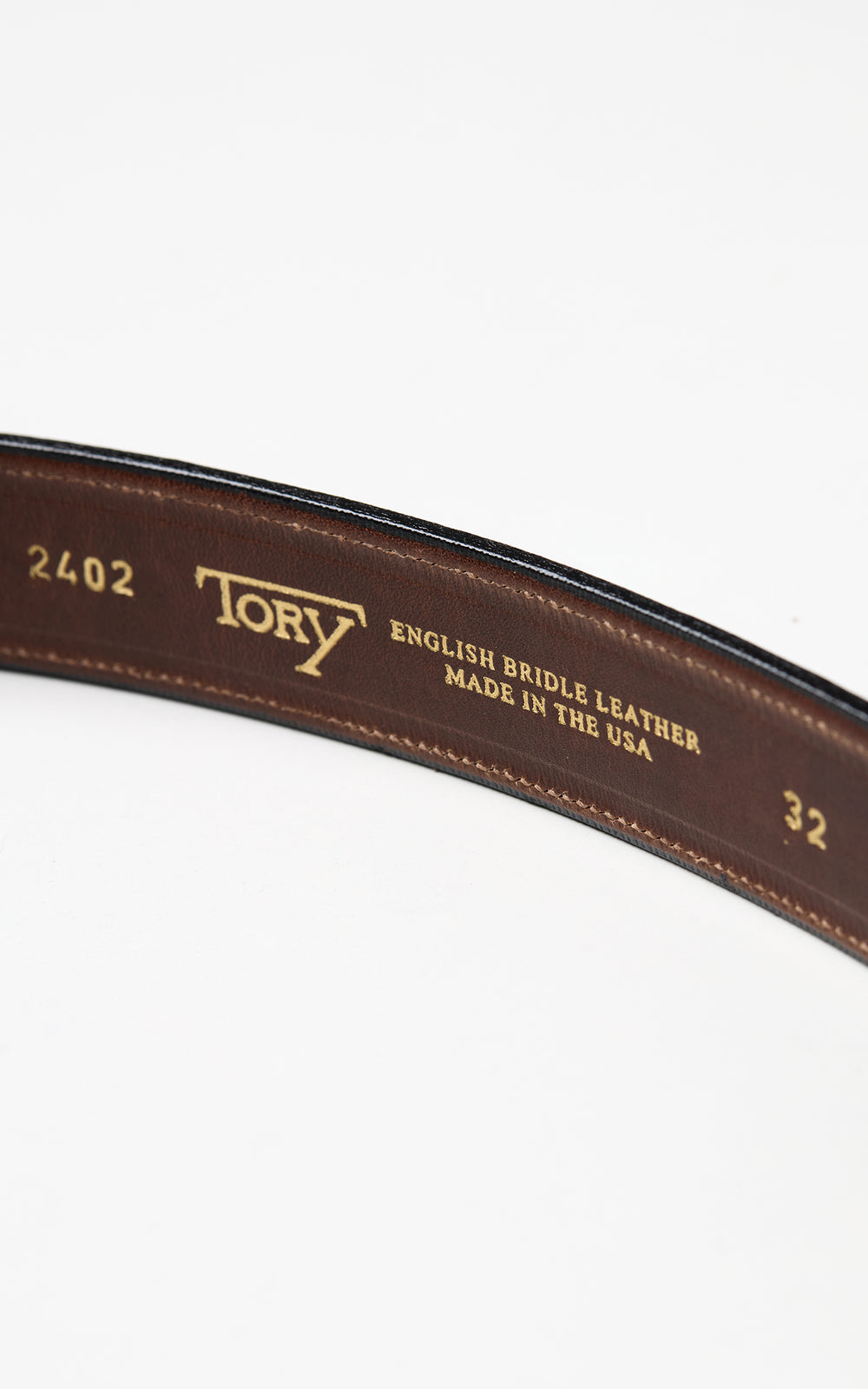 Tory Leather 1-1/4" Bridle Leather Lined And Stitched Belt Black