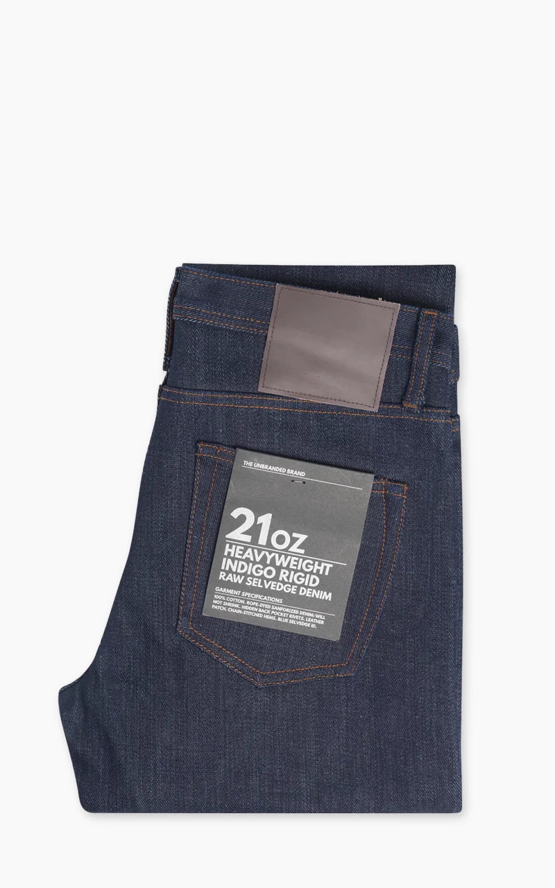 The Unbranded Brand UB121 Skinny Fit Heavyweight Selvedge Indigo 21oz