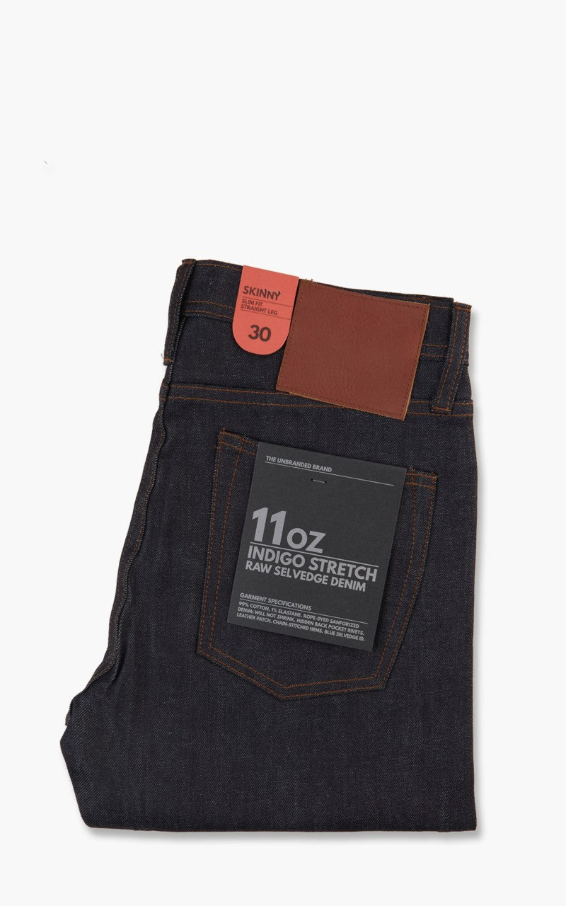 The Unbranded Brand UB122 Skinny Fit Stretch Selvedge Indigo 11oz