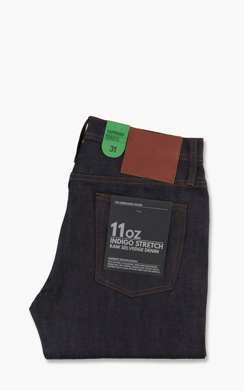 The Unbranded Brand UB222 Tapered Fit Stretch Selvedge Indigo 11oz