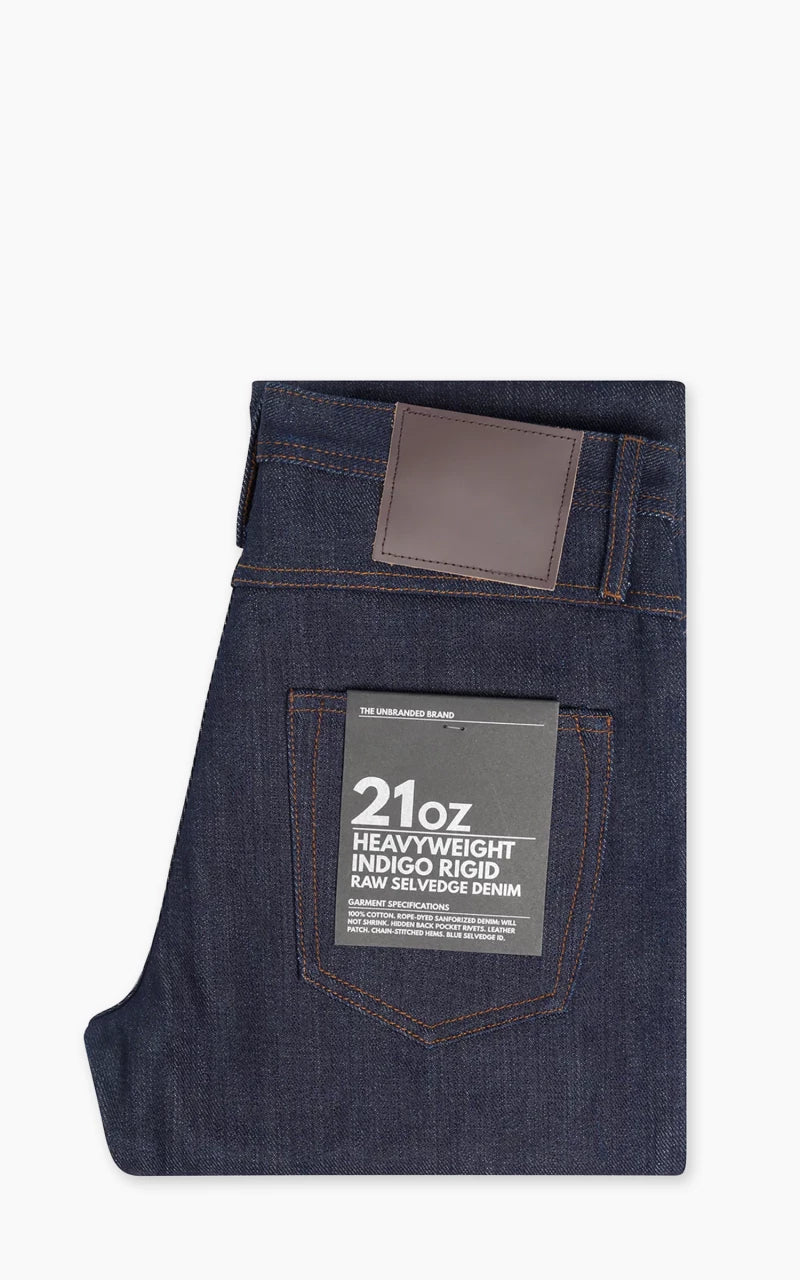The Unbranded Brand UB321 Straight Fit Heavyweight Selvedge Indigo 21oz