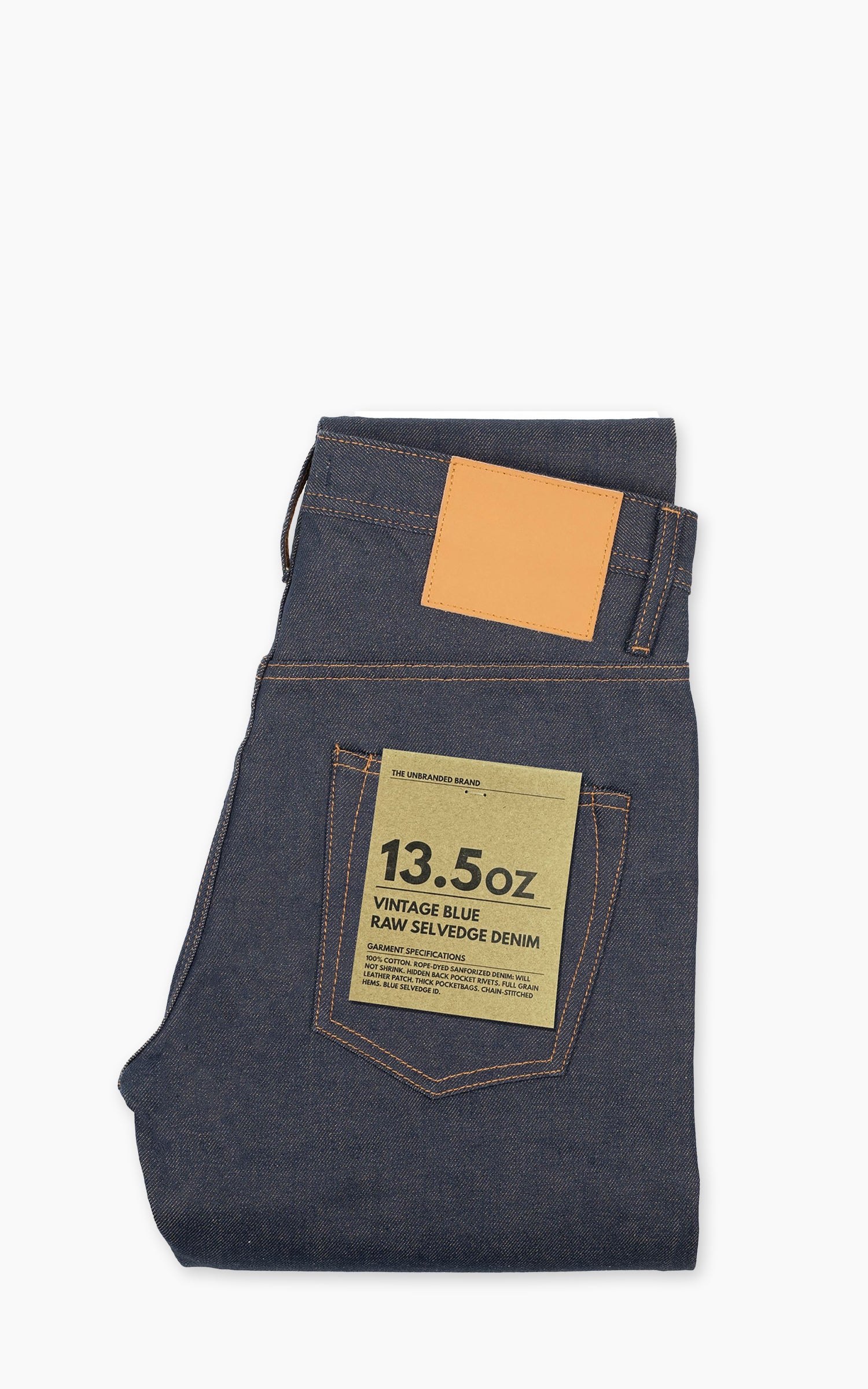 The Unbranded Brand UB654 Relax Tapered Fit Vintage Blue Selvedge 13.5oz