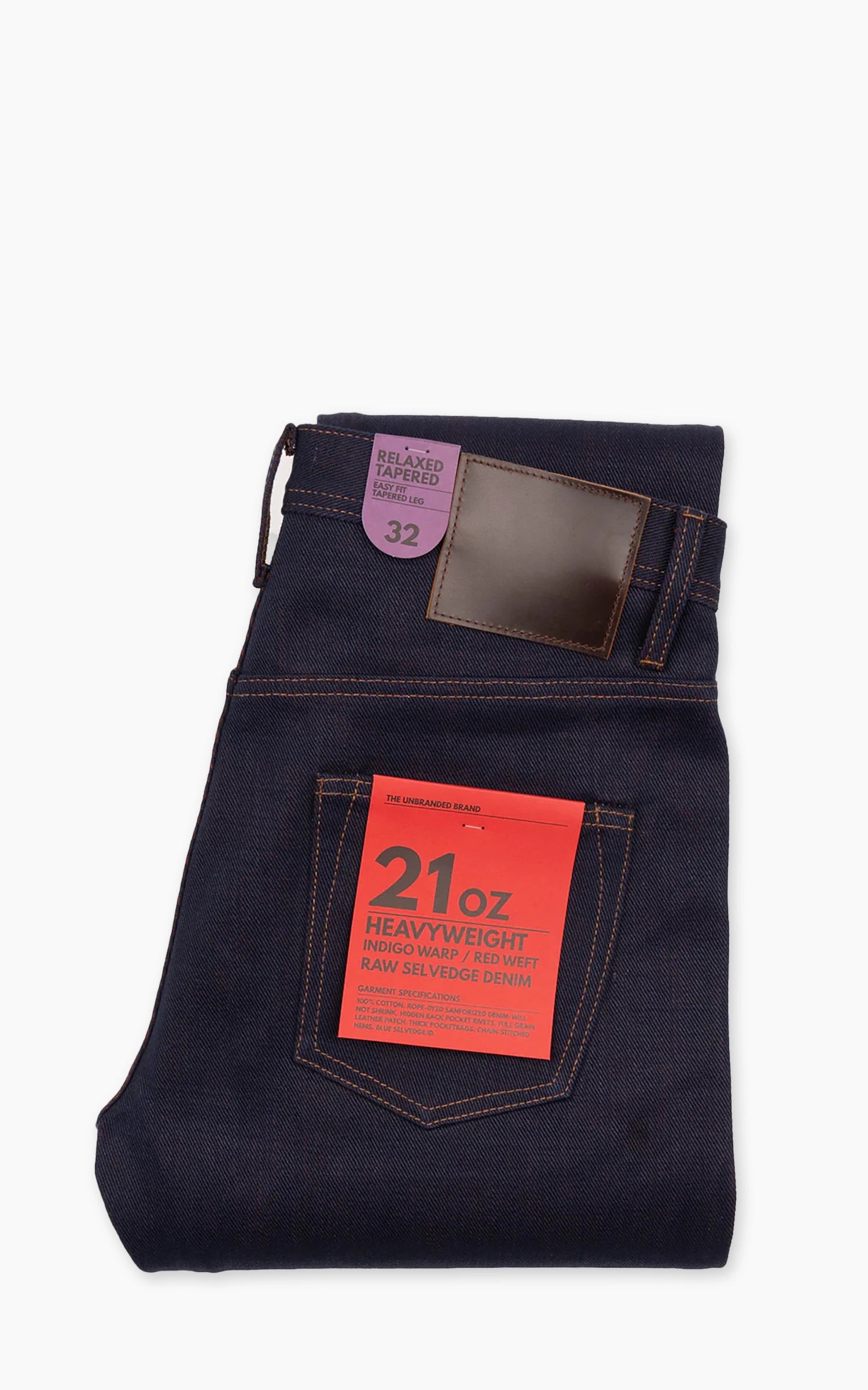 UB691 Relaxed Tapered Fit Heavyweight Indigo Warp/Red Weft Raw Selvedge Indigo 21oz