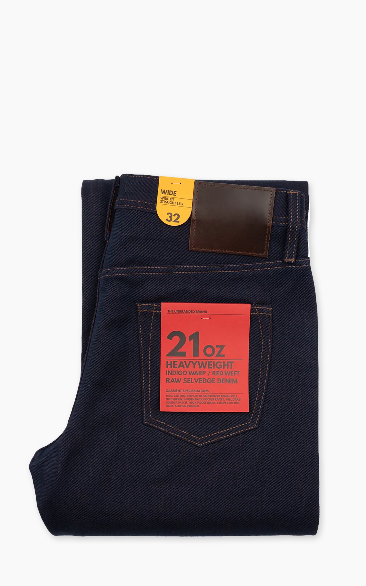 UB791 Wide Fit Heavyweight Indigo Warp/Red Weft Raw Selvedge Indigo 21oz