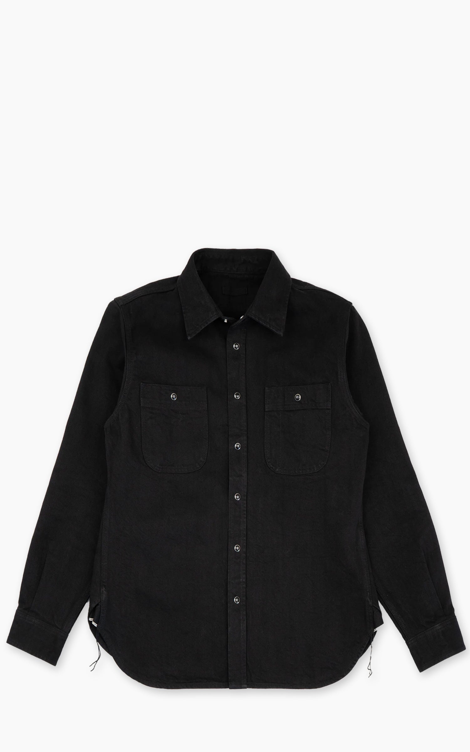 The Unbranded Brand UBS433 Work Shirt Solid Black Selvedge 12oz