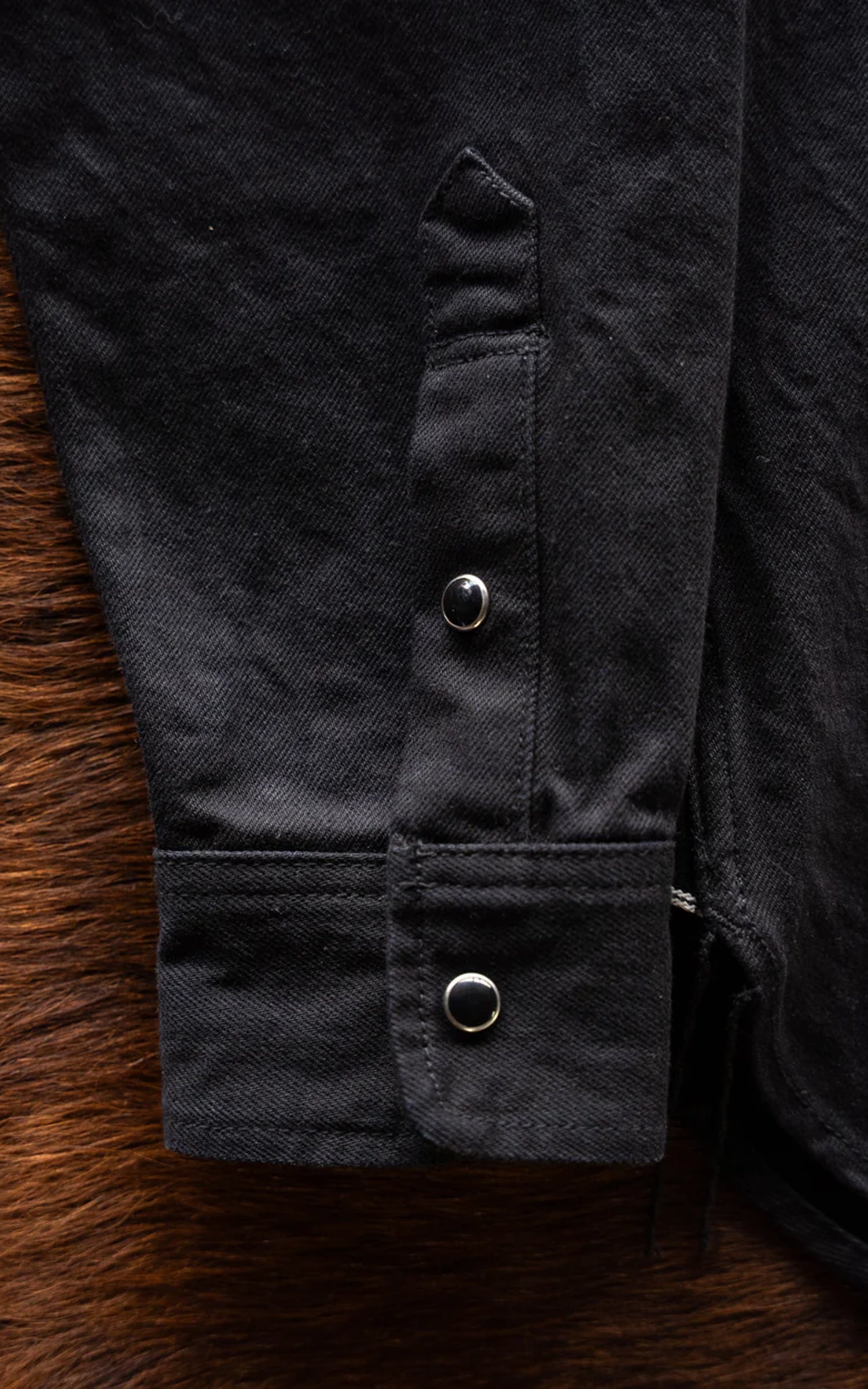 The Unbranded Brand UBS433 Work Shirt Solid Black Selvedge 12oz