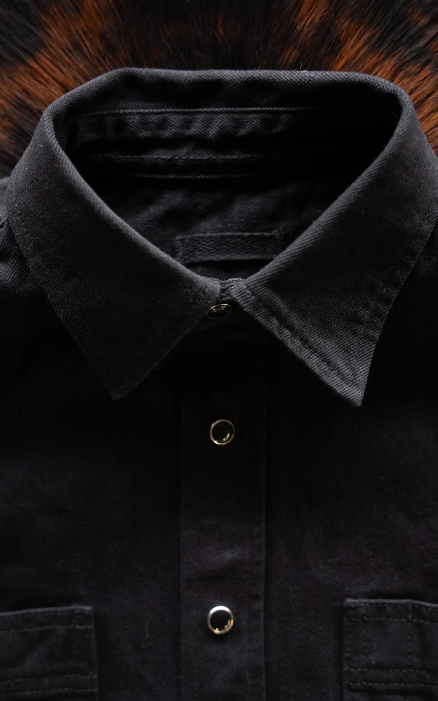 The Unbranded Brand UBS433 Work Shirt Solid Black Selvedge 12oz