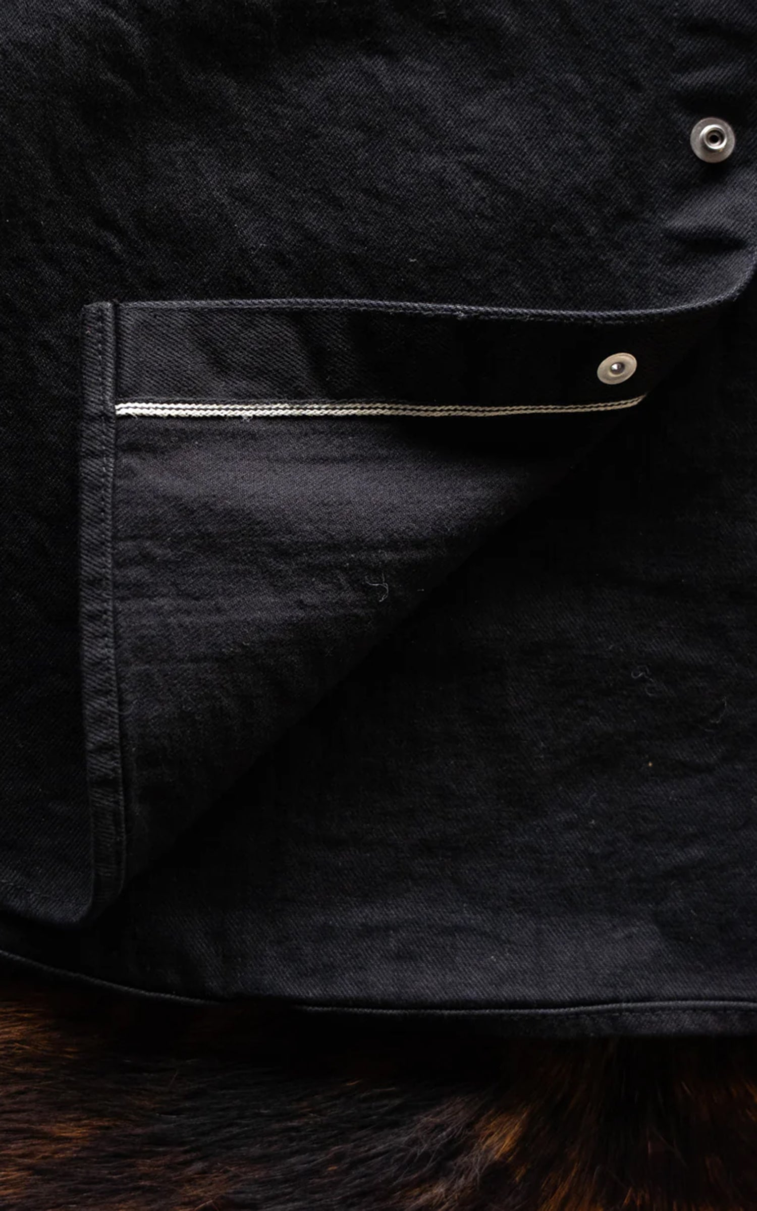 The Unbranded Brand UBS433 Work Shirt Solid Black Selvedge 12oz