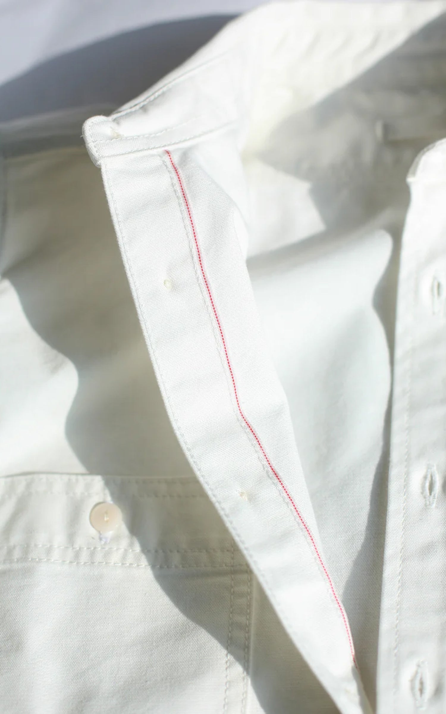 The Unbranded Brand UBS434 Work Shirt Oxford Selvedge White 9oz