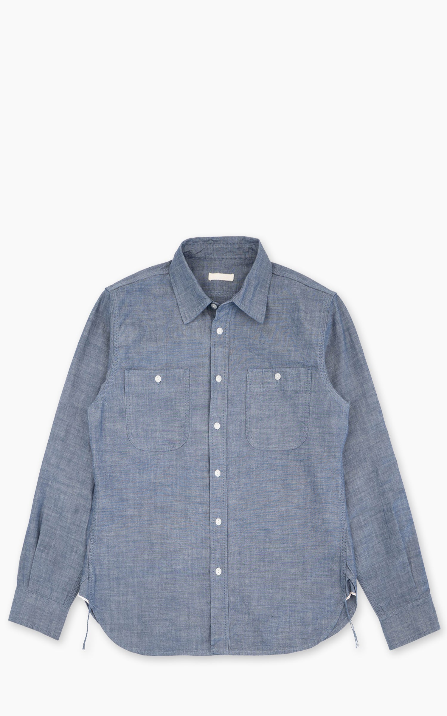The Unbranded Brand UBS435 Work Shirt Selvedge Chambray Blue 8.2oz