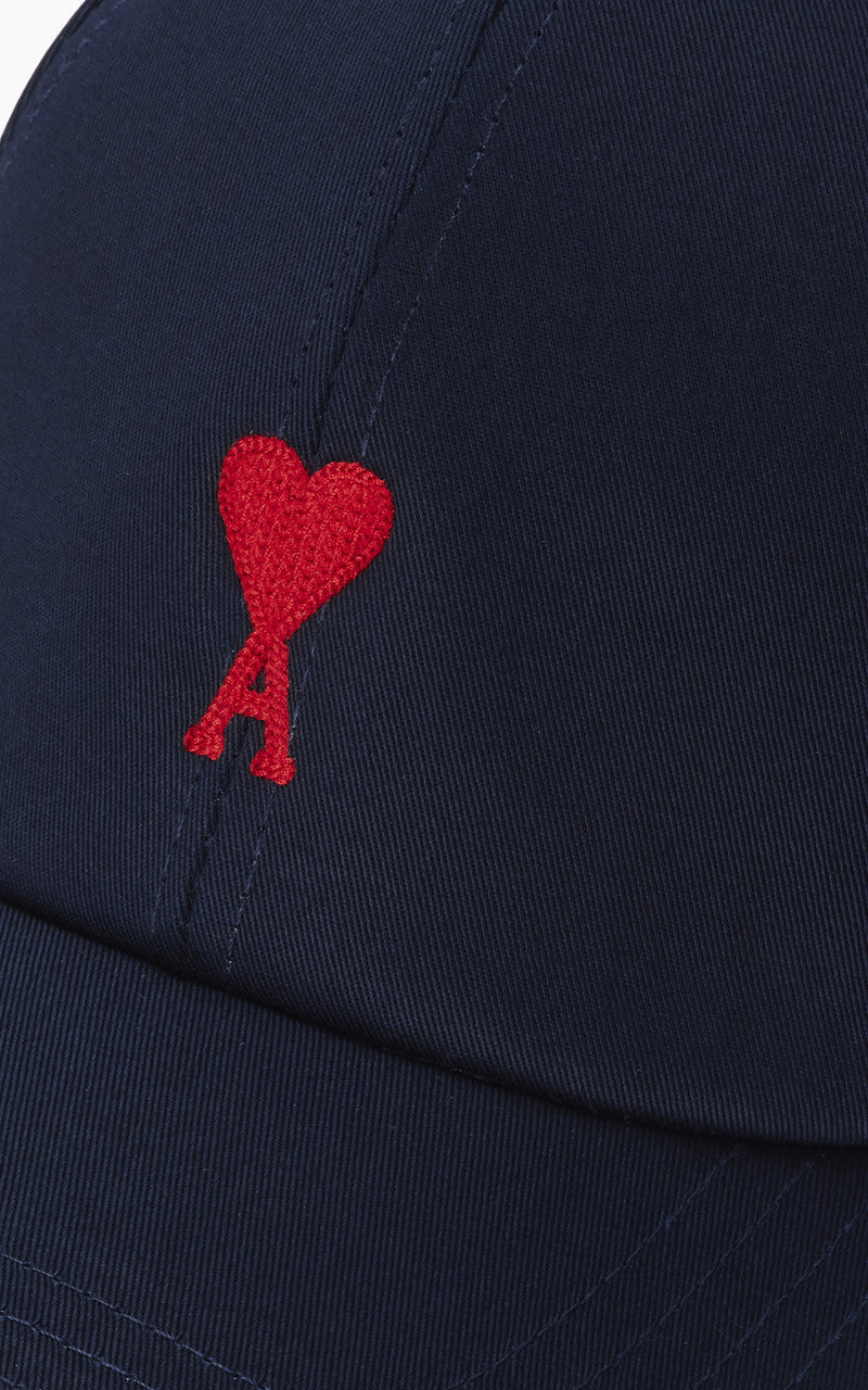 AMI Paris Red ADC Embroidery Cap Nautic Blue