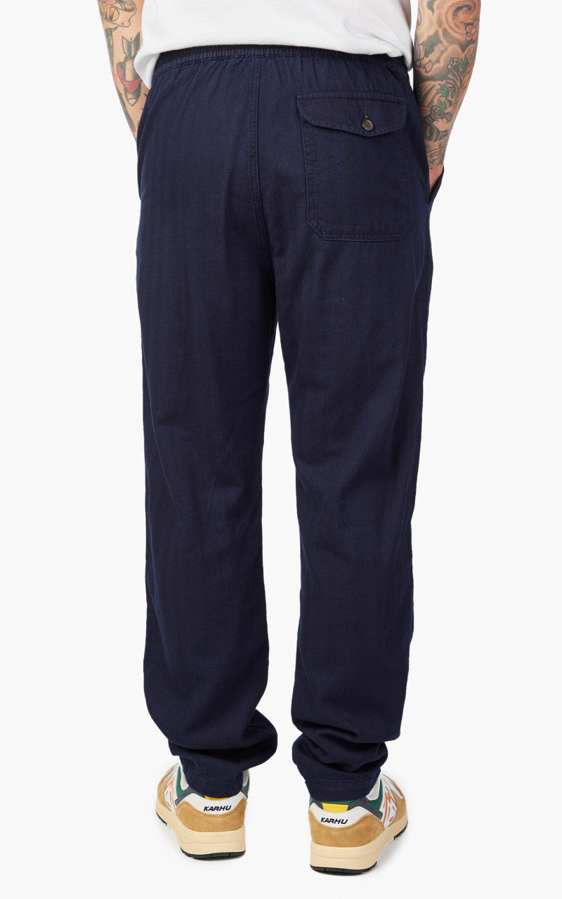 Universal Works Track Trouser Herringbone Denim Indigo