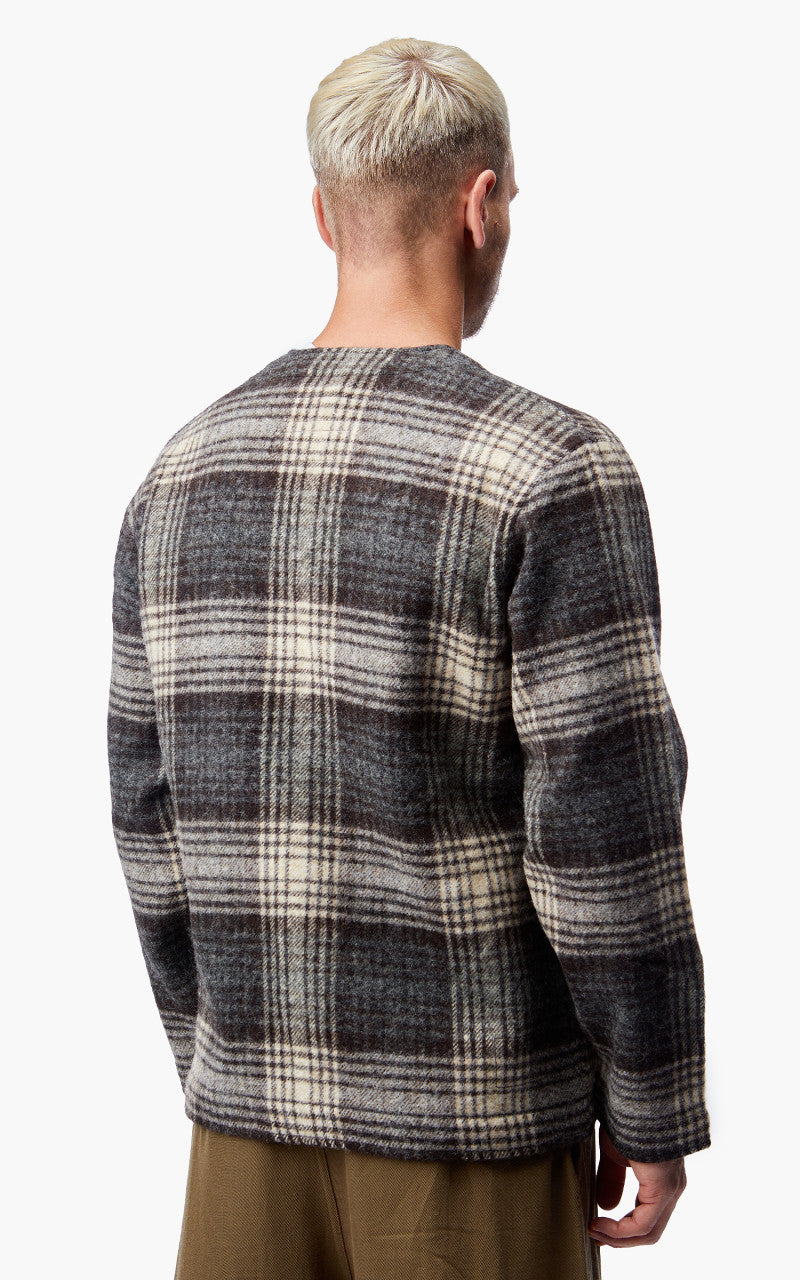 Universal Works Cabin Jacket Wool Moon Check Brown