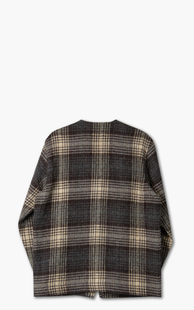 Universal Works Cabin Jacket Wool Moon Check Brown