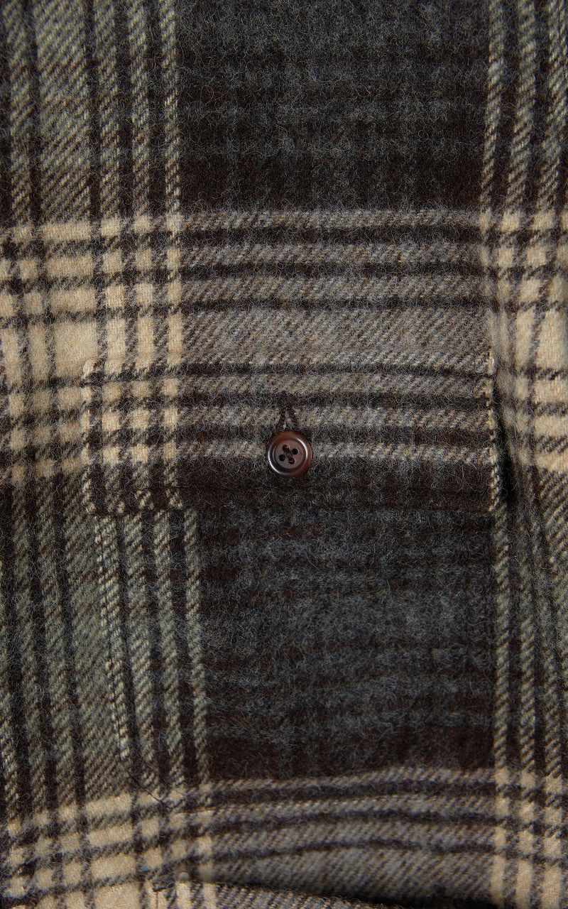 Universal Works Cabin Jacket Wool Moon Check Brown