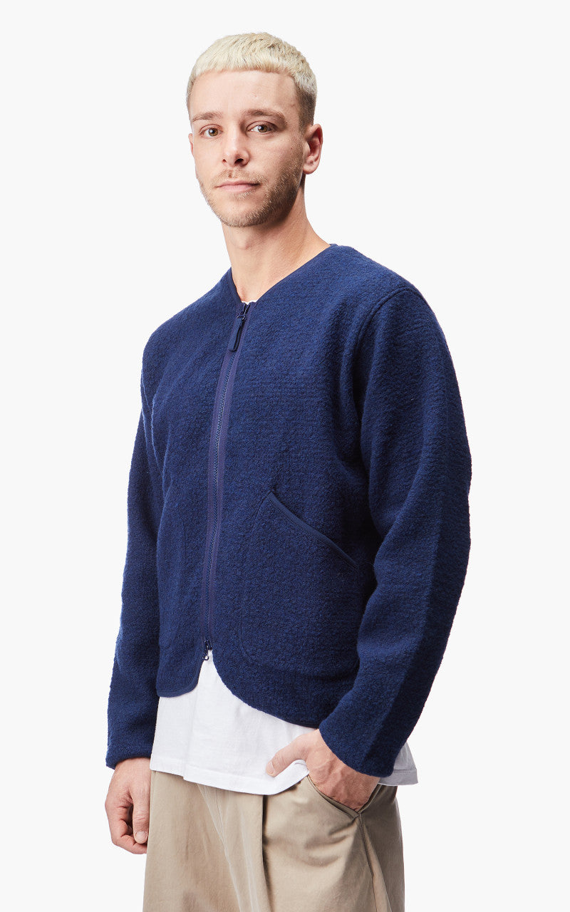 Universal Works Zip Liner Jacket Tibet Fleece Navy