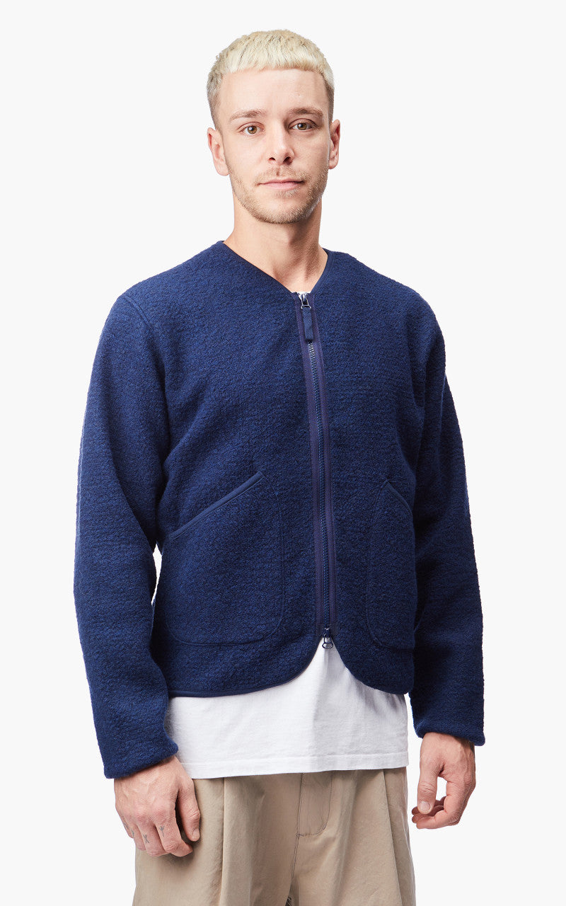 Universal Works Zip Liner Jacket Tibet Fleece Navy