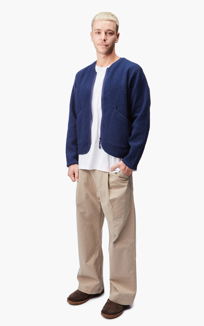 Universal Works Zip Liner Jacket Tibet Fleece Navy