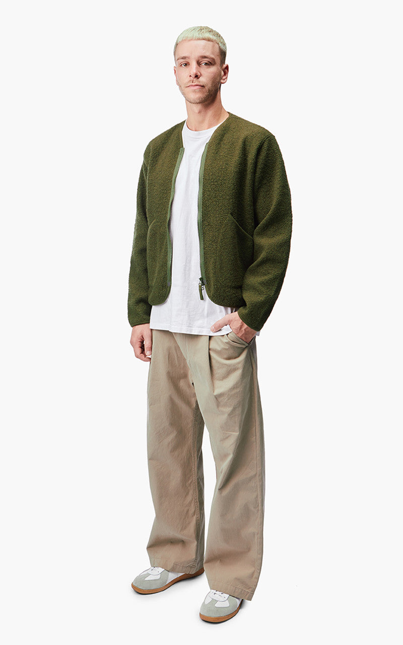 Universal Works Zip Liner Jacket Tibet Fleece Olive