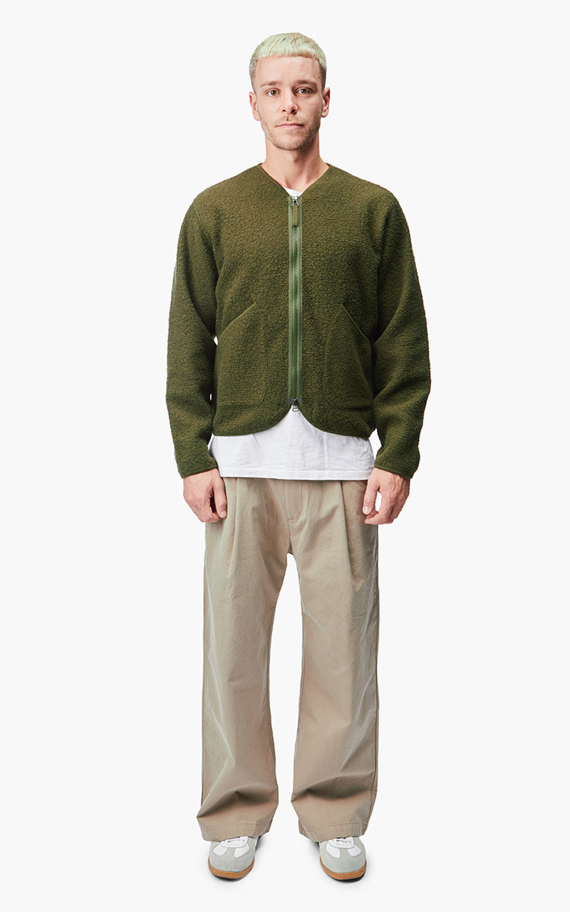 Universal Works Zip Liner Jacket Tibet Fleece Olive