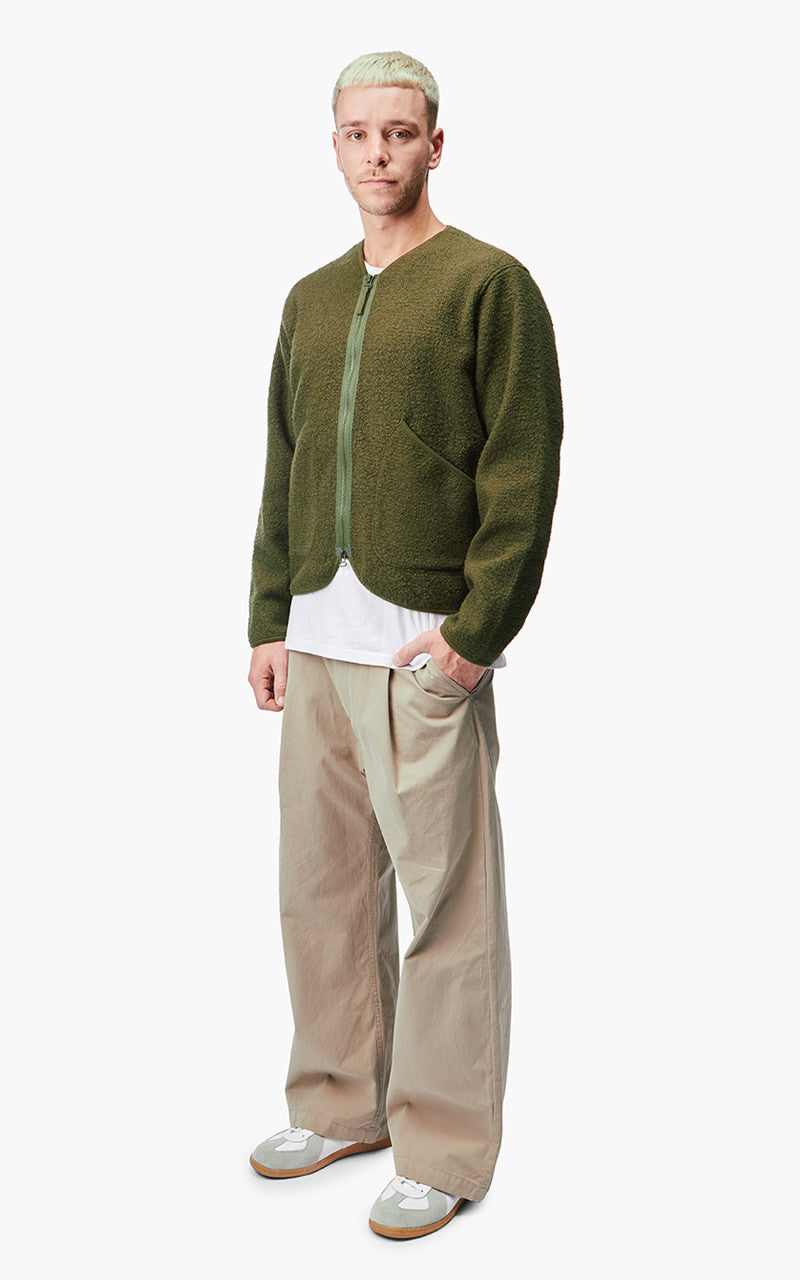 Universal Works Zip Liner Jacket Tibet Fleece Olive