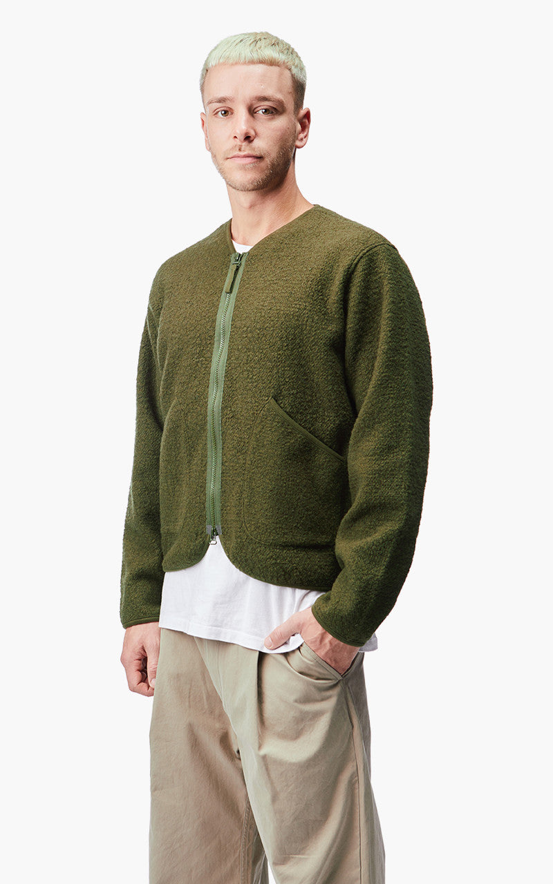 Universal Works Zip Liner Jacket Tibet Fleece Olive