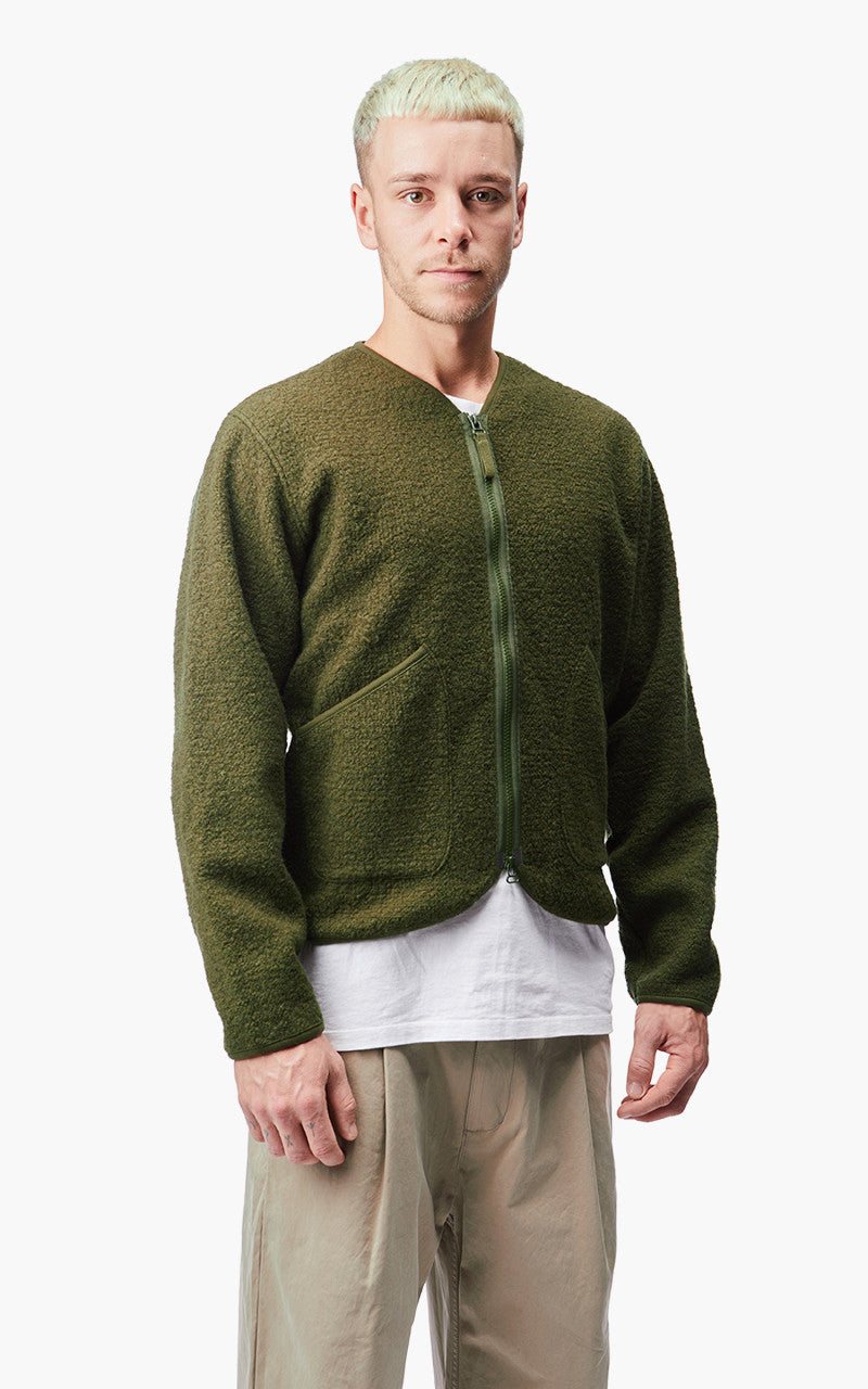 Universal Works Zip Liner Jacket Tibet Fleece Olive