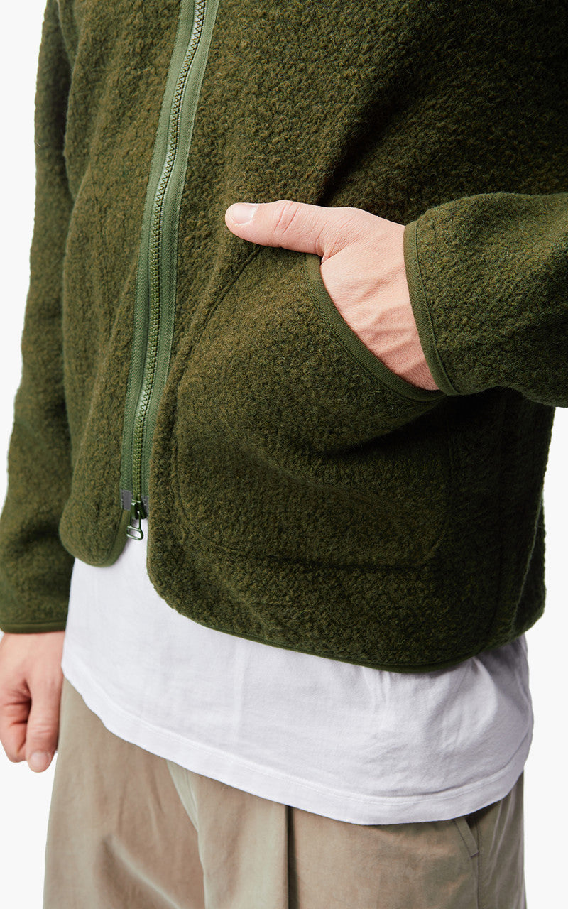 Universal Works Zip Liner Jacket Tibet Fleece Olive