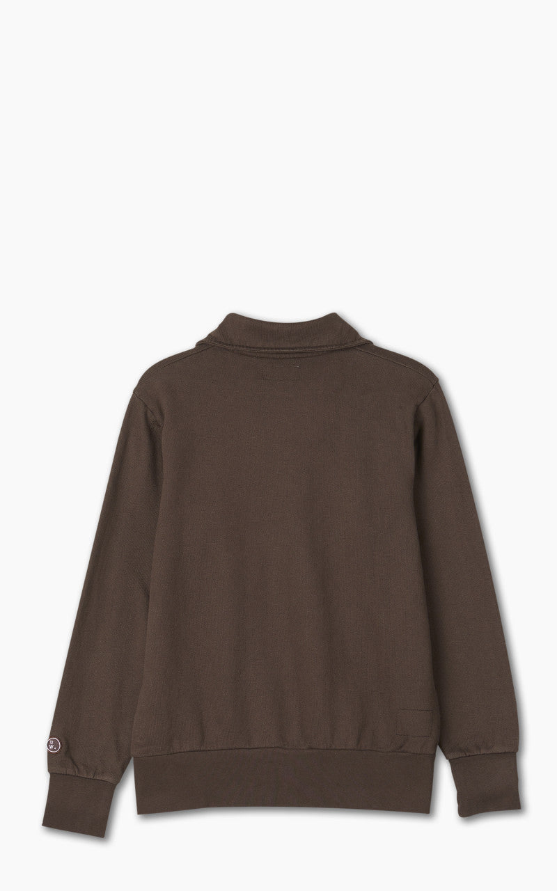 Universal Works Half Zip Sweatshirt Brushback Brown