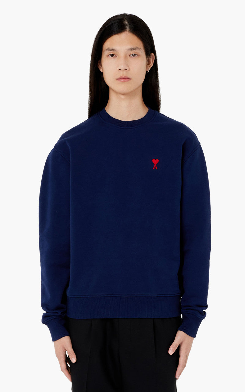 AMI Paris Ami De Coeur Crewneck Sweatshirt Nautic Blue
