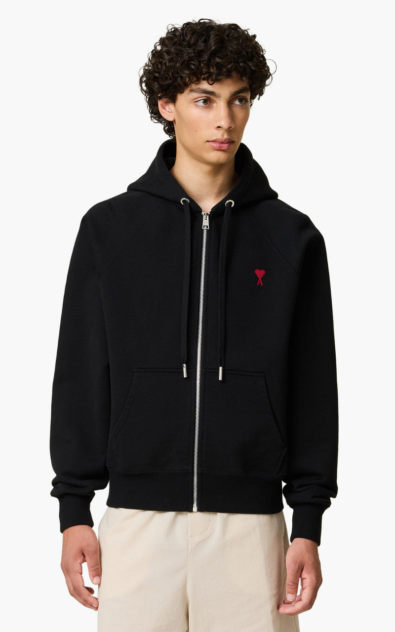 AMI Paris ADC Zipped Hoodie Black