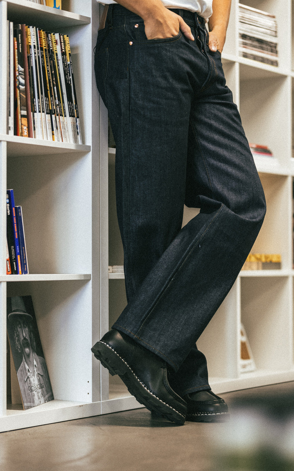 The Unbranded Brand UB721 Wide Fit Heavyweight Selvedge Indigo 21oz