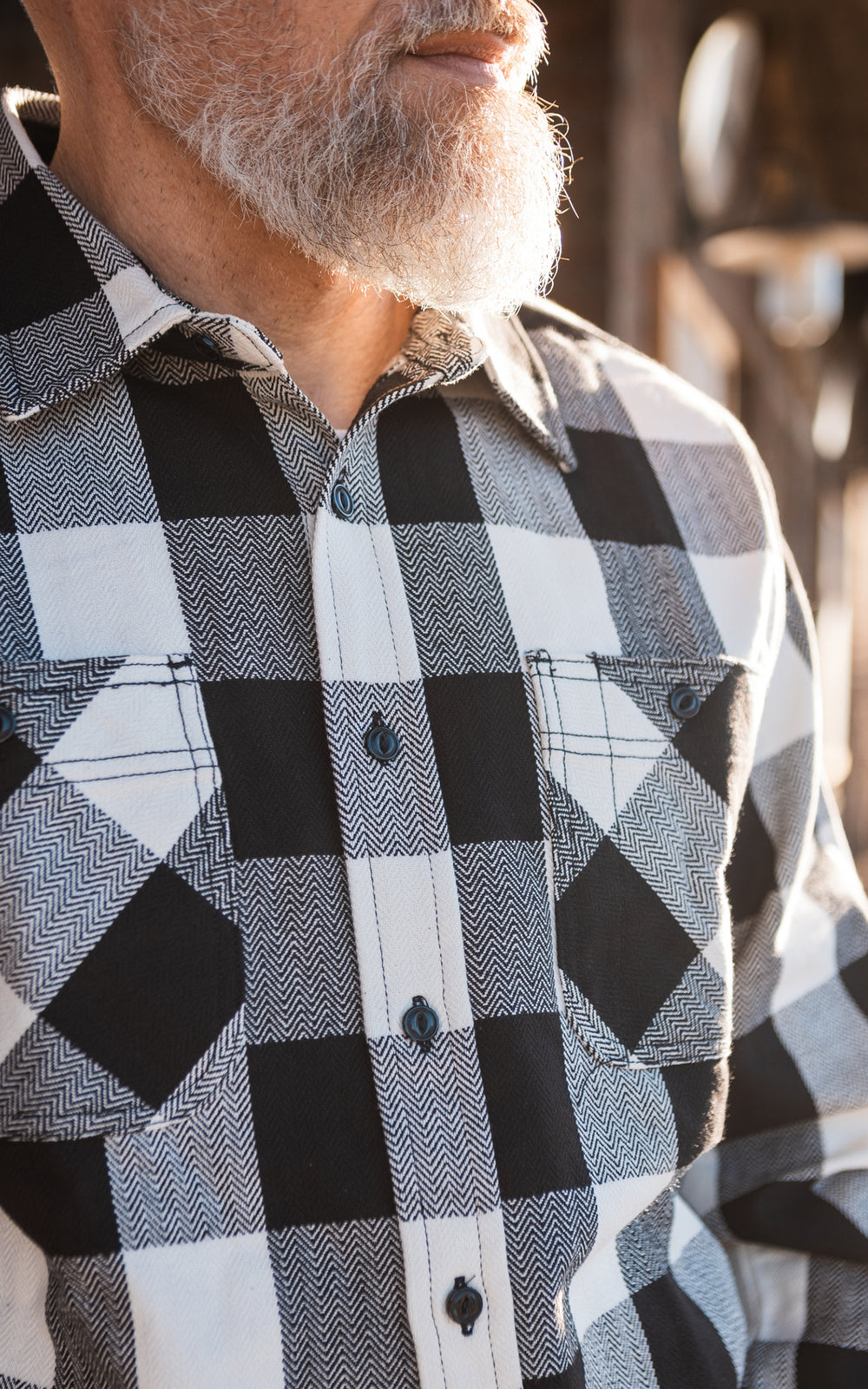 The Unbranded Brand UBS431 Work Shirt Ultra Heavyweight Flannel Ecru