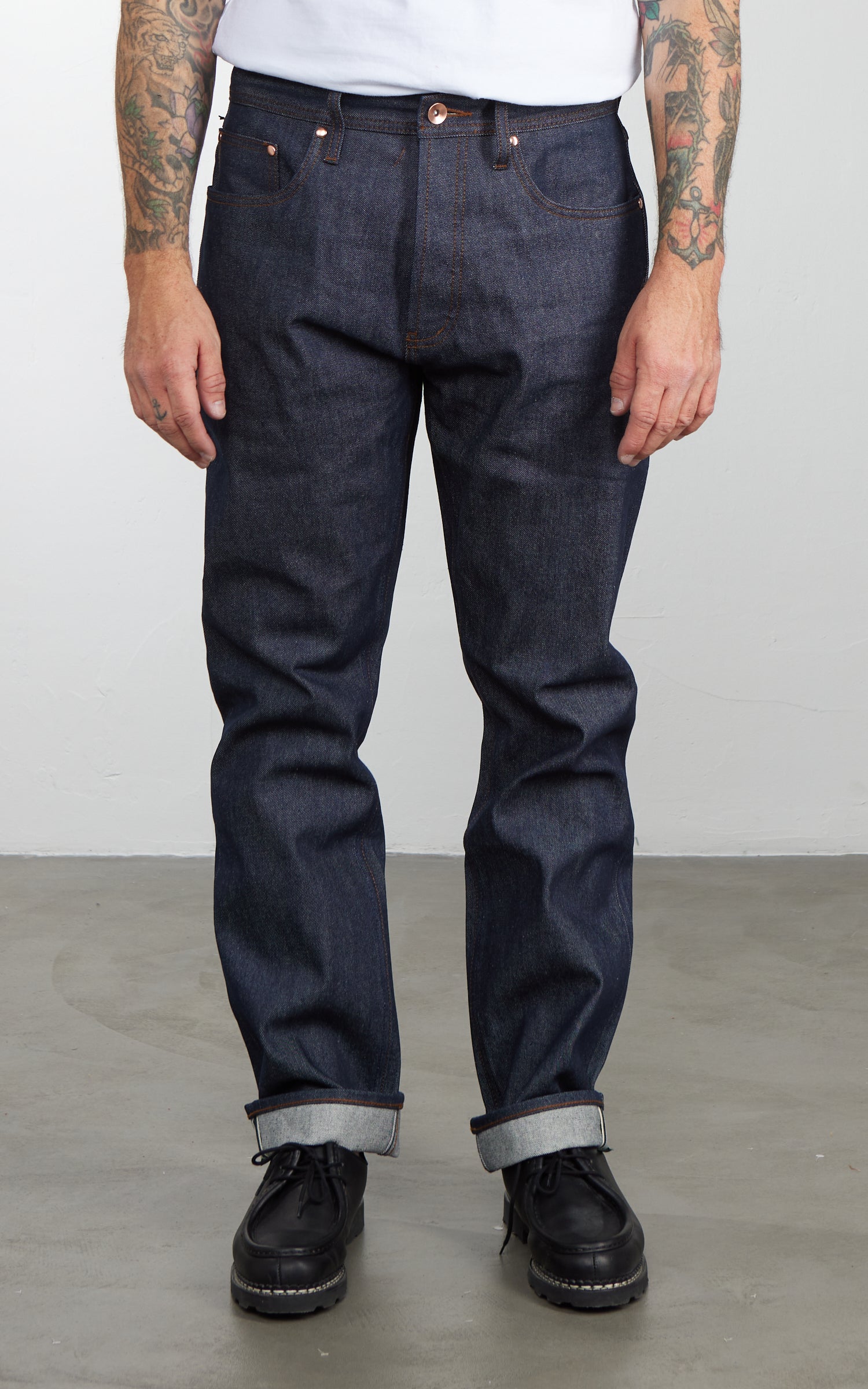 The Unbranded Brand UB801 Relaxed Straight Fit Selvedge Indigo 14.5oz