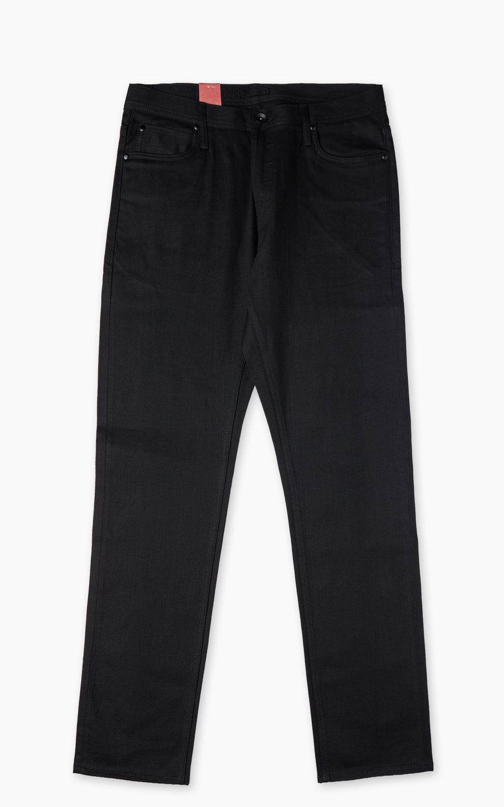 The Unbranded Brand UB144 Skinny Fit Solid Black Stretch Selvedge Denim 11oz