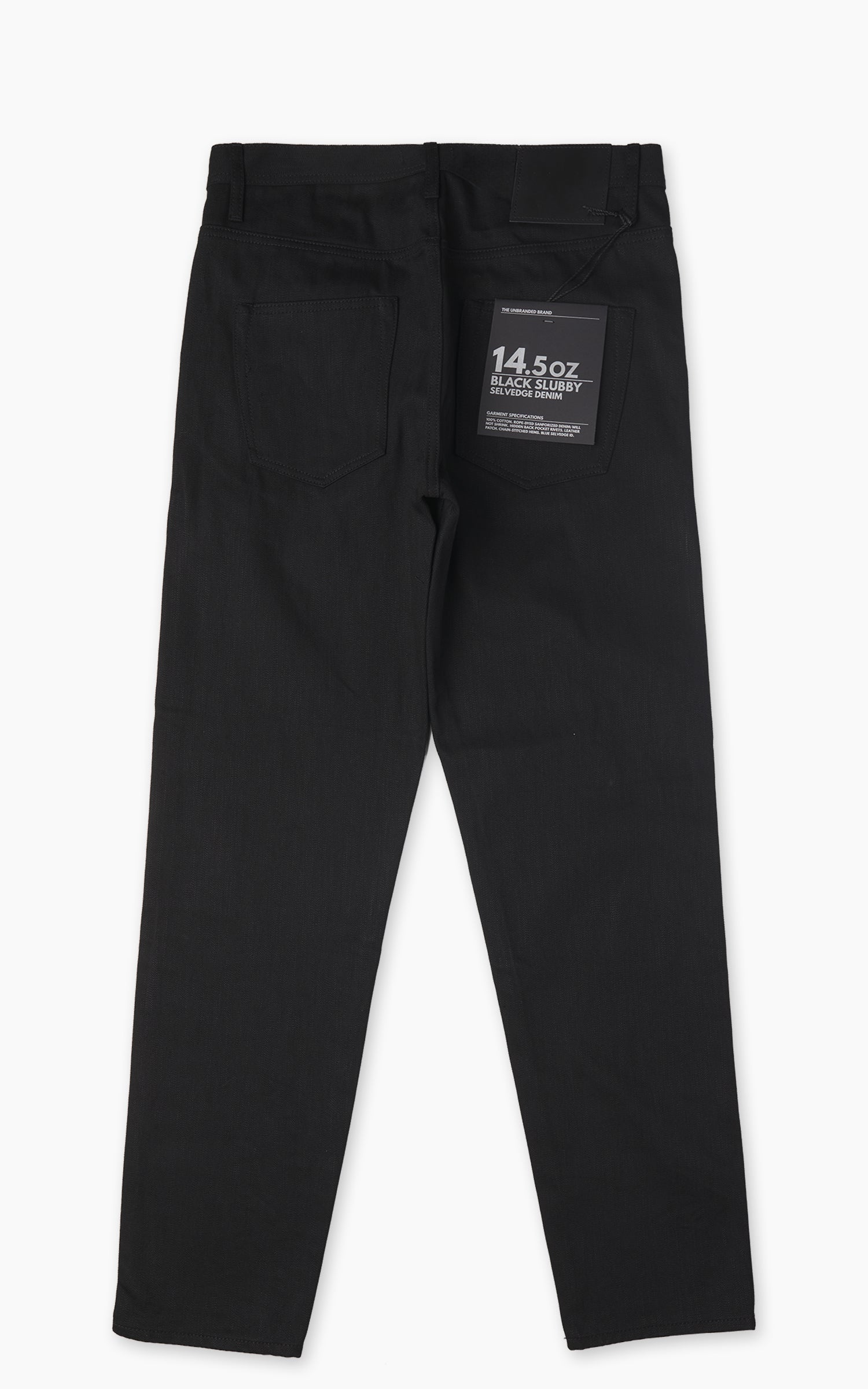The Unbranded Brand UB648 Relax Tapered Fit Slubby Black Selvedge 14.5oz
