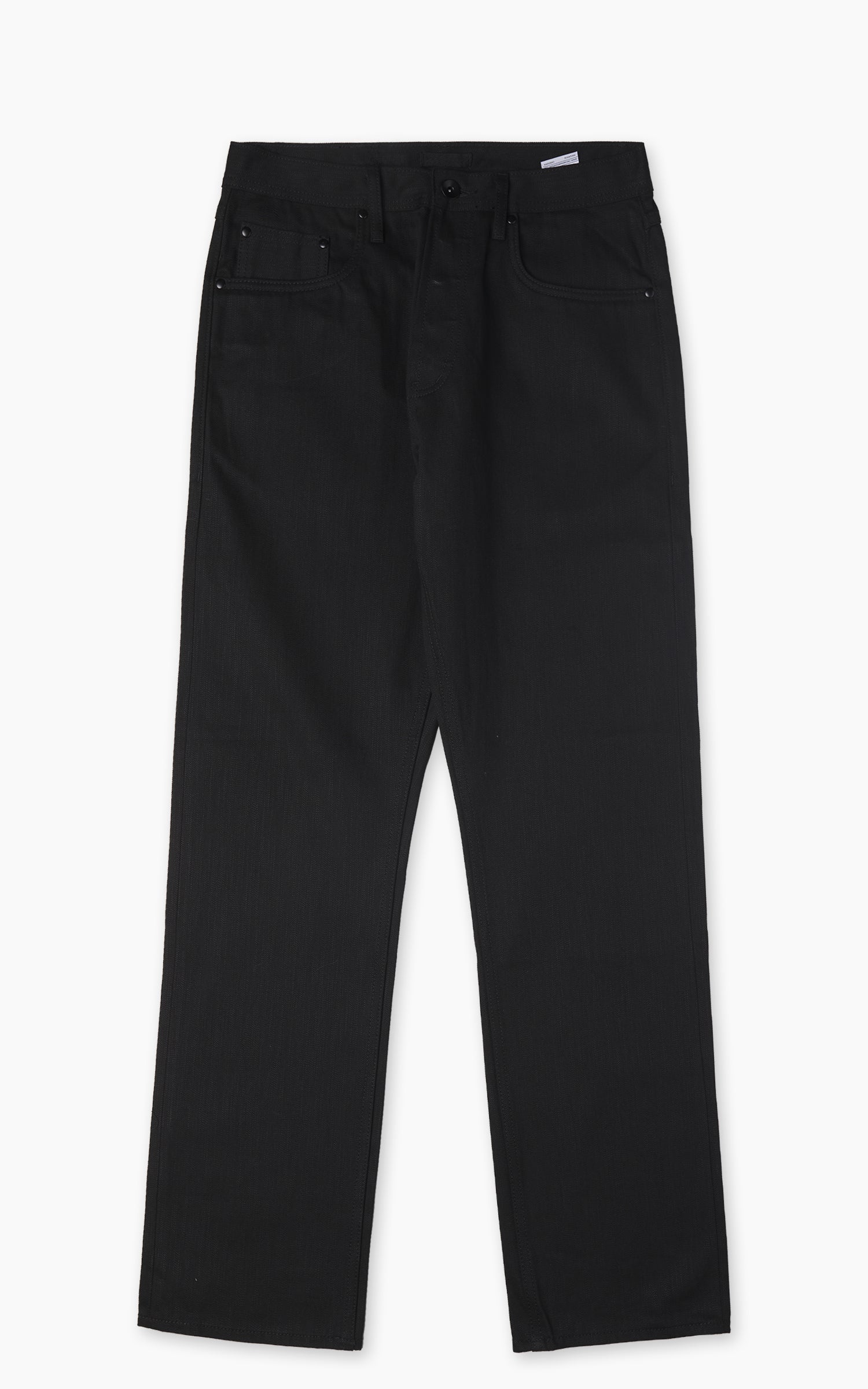 The Unbranded Brand UB848 Relaxed Straight Fit Slubby Black Selvedge 14.5oz