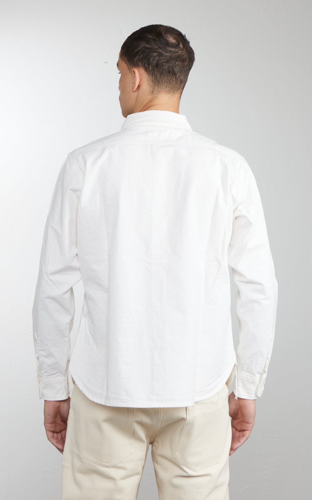 The Unbranded Brand UBS434 Work Shirt Oxford Selvedge White 9oz