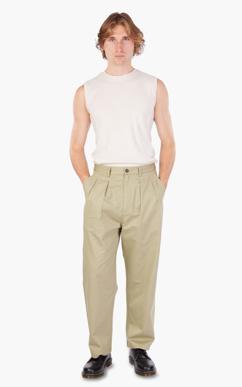 Universal Works Double Pleat Pant Twill Stone