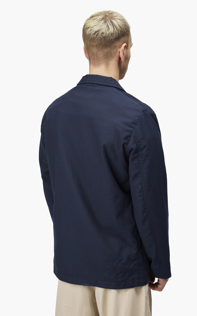 Universal Works Three Button Jacket Cotton Mix Suiting Navy