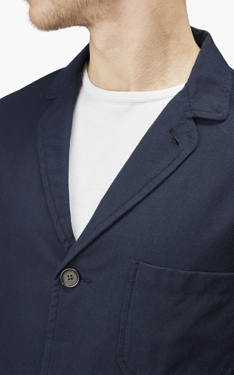 Universal Works Three Button Jacket Cotton Mix Suiting Navy
