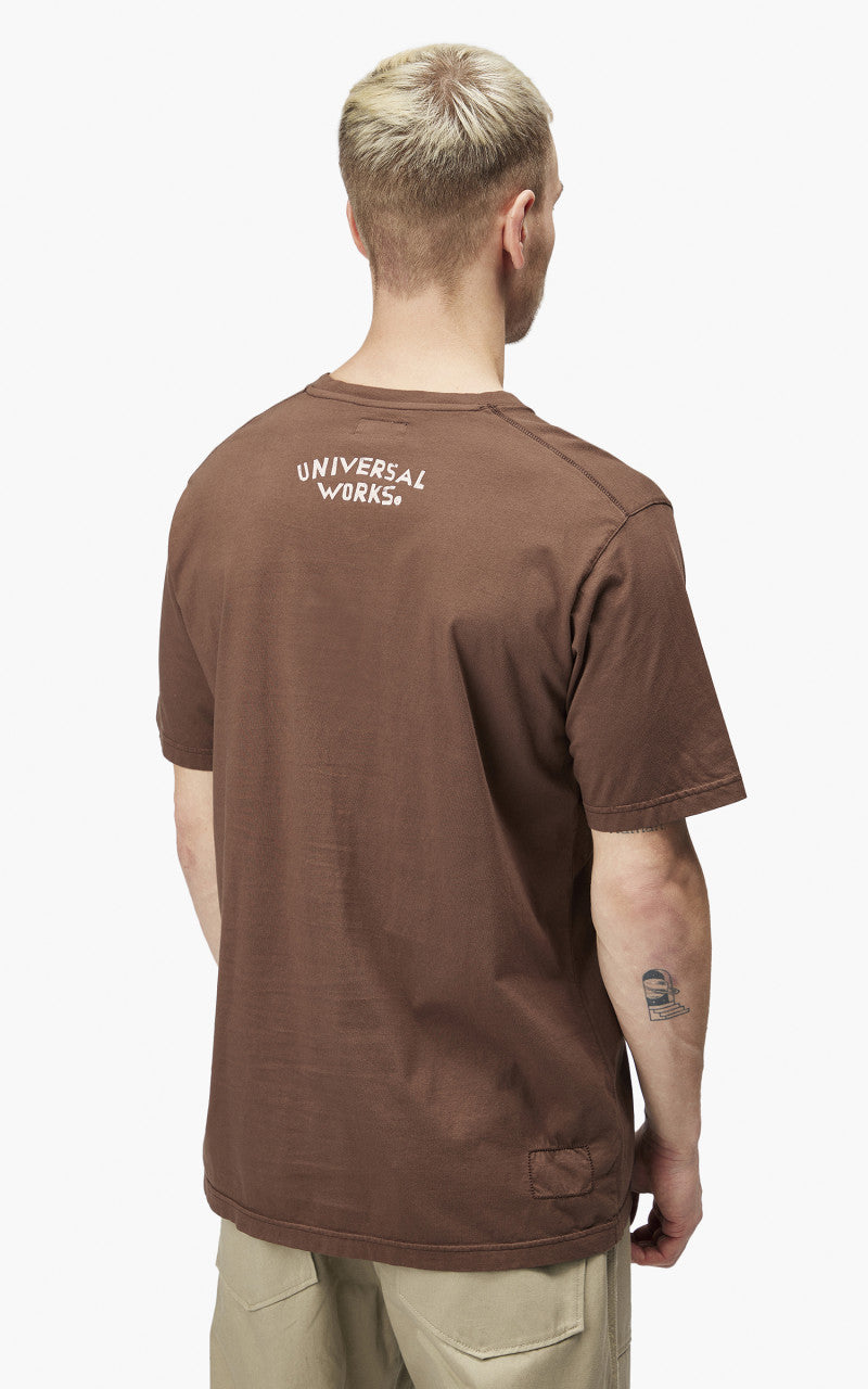 Universal Works Print Tee Organic Jersey Brown