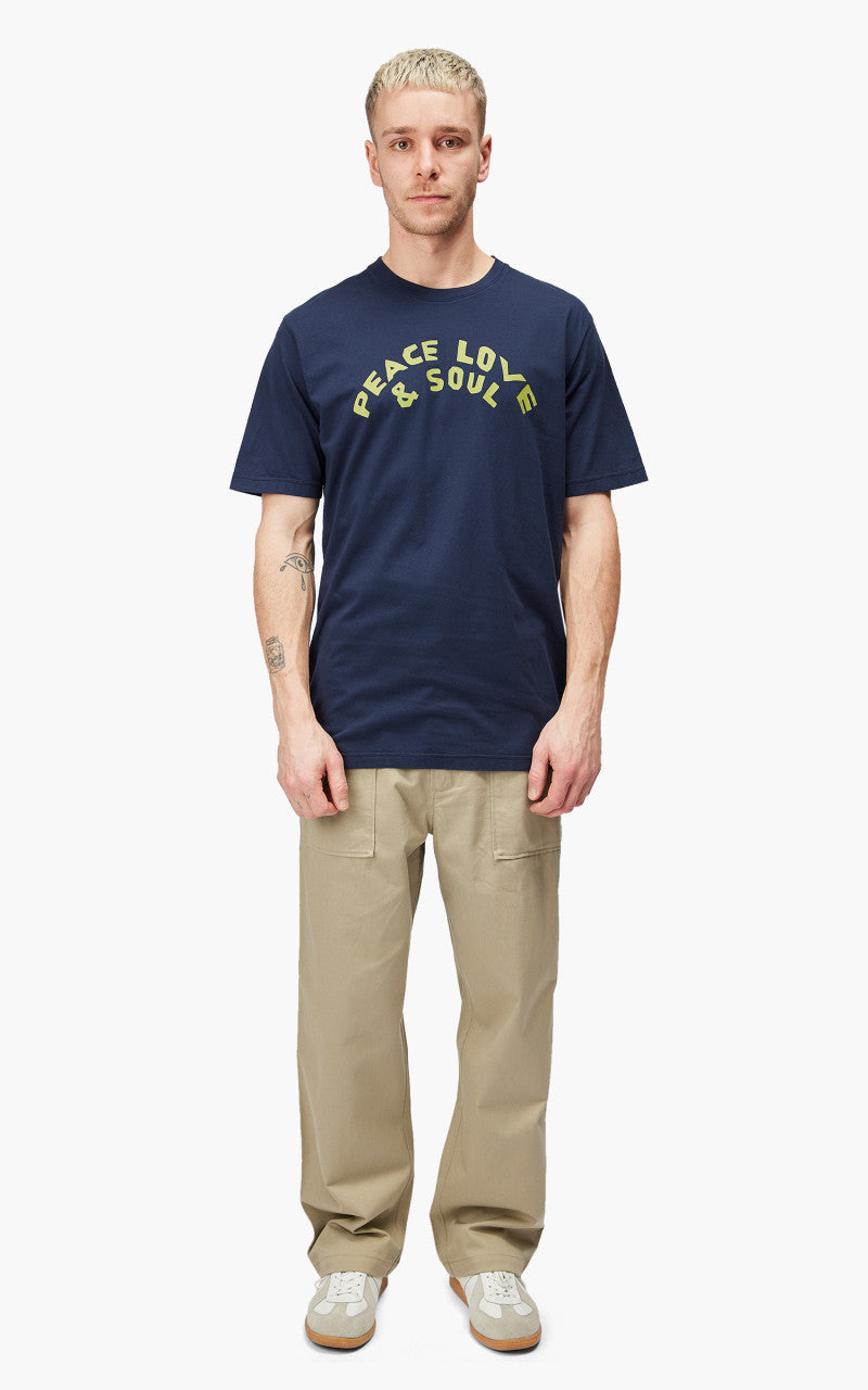 Universal Works Print Tee Organic Jersey Navy