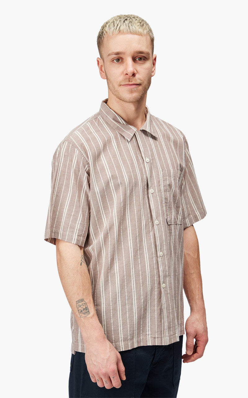 Universal Works Camp Shirt Nisi Cotton Brown