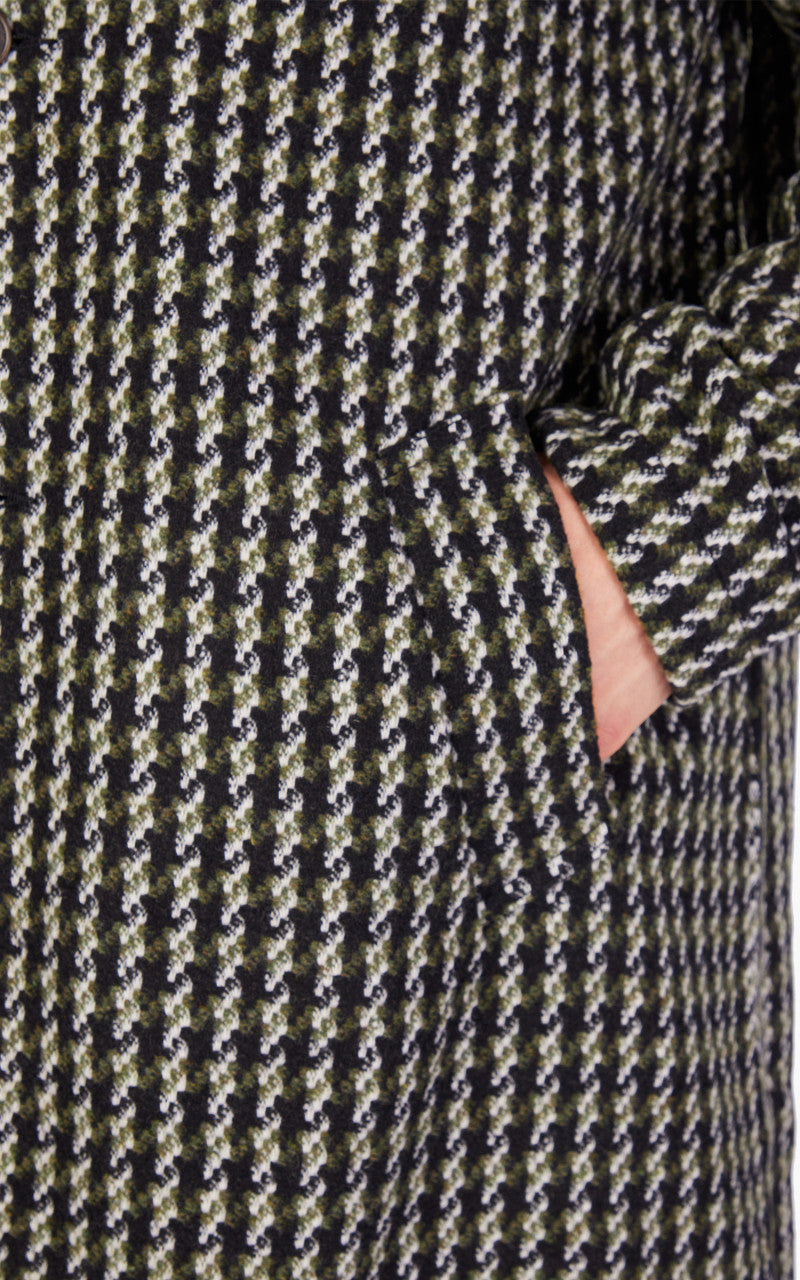 Universal Works Long Swing Overcoat Cortina Tweed Olive